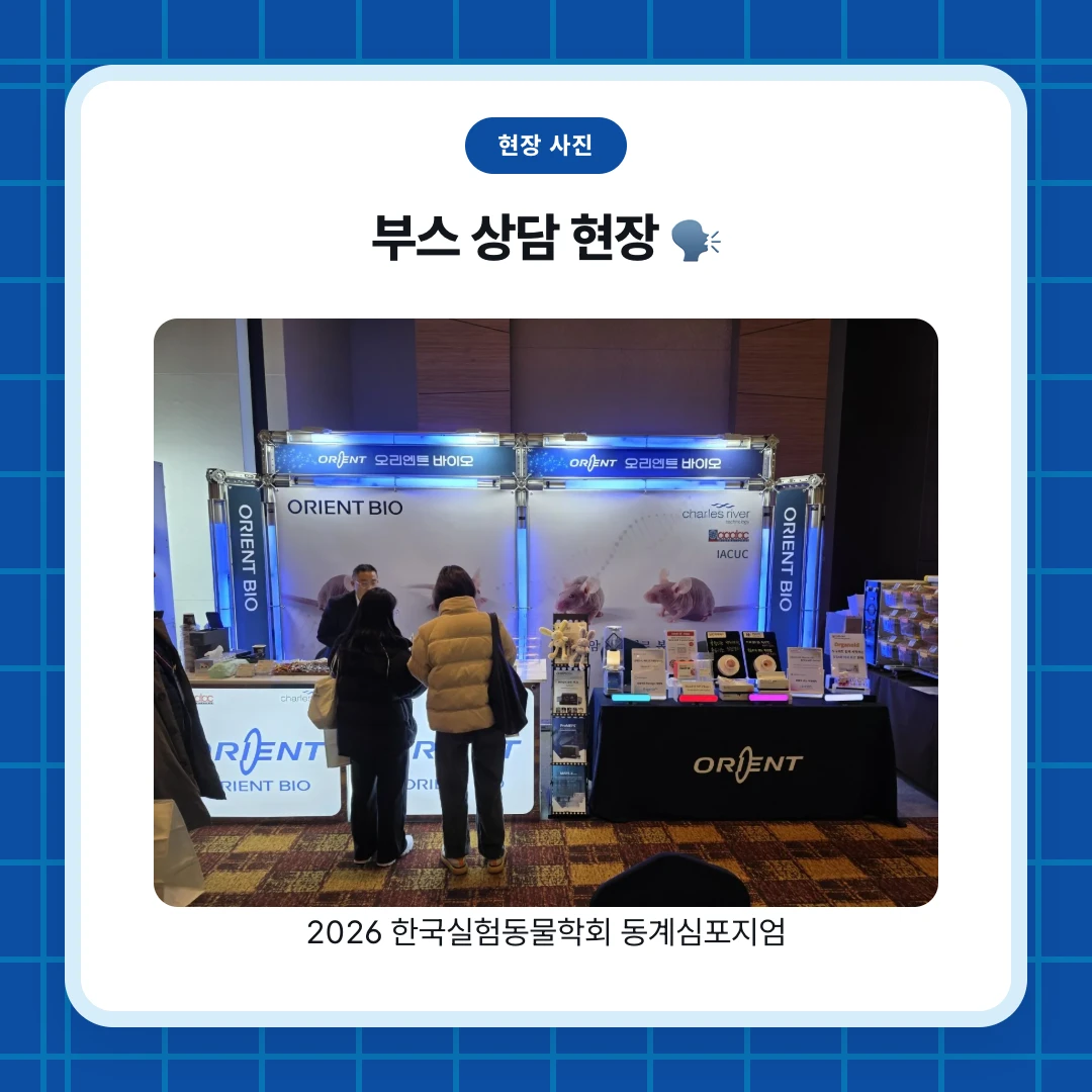 현장 사진. 부스 상담 현장 🗣️. 2026 한국실험동물학회 동계심포지엄