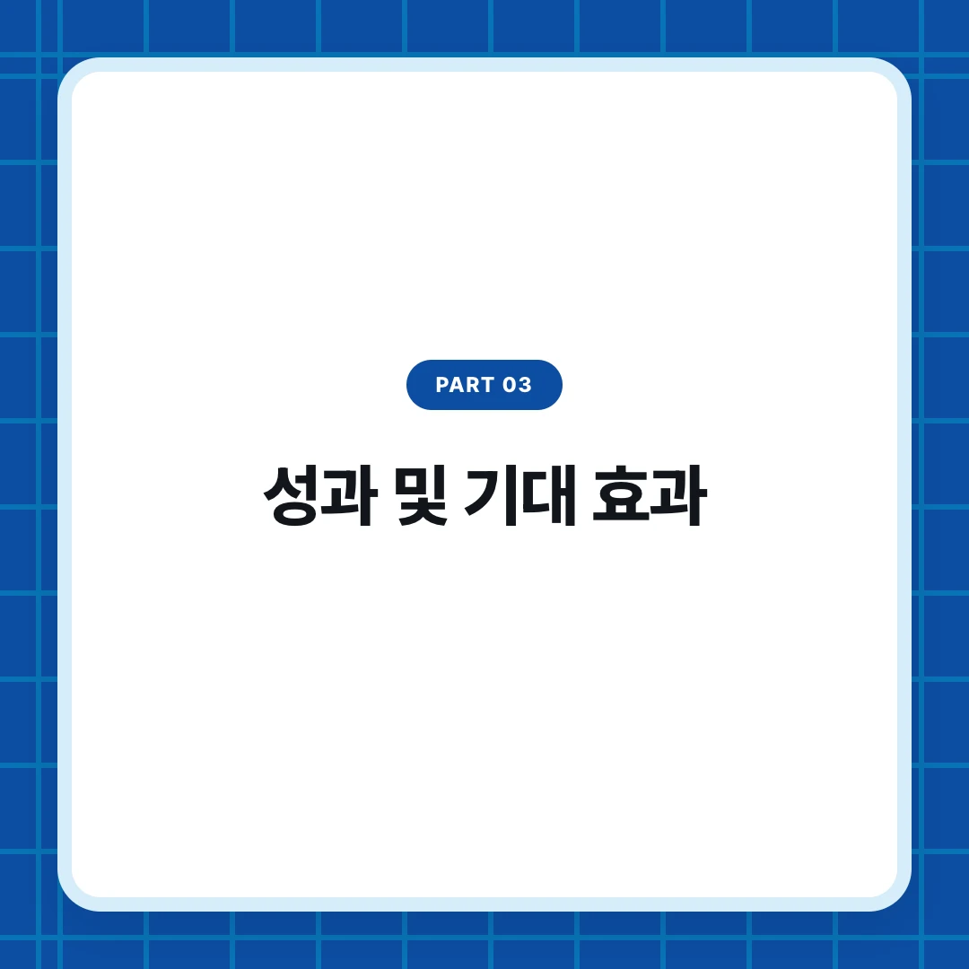 PART 03. 성과 및 기대 효과