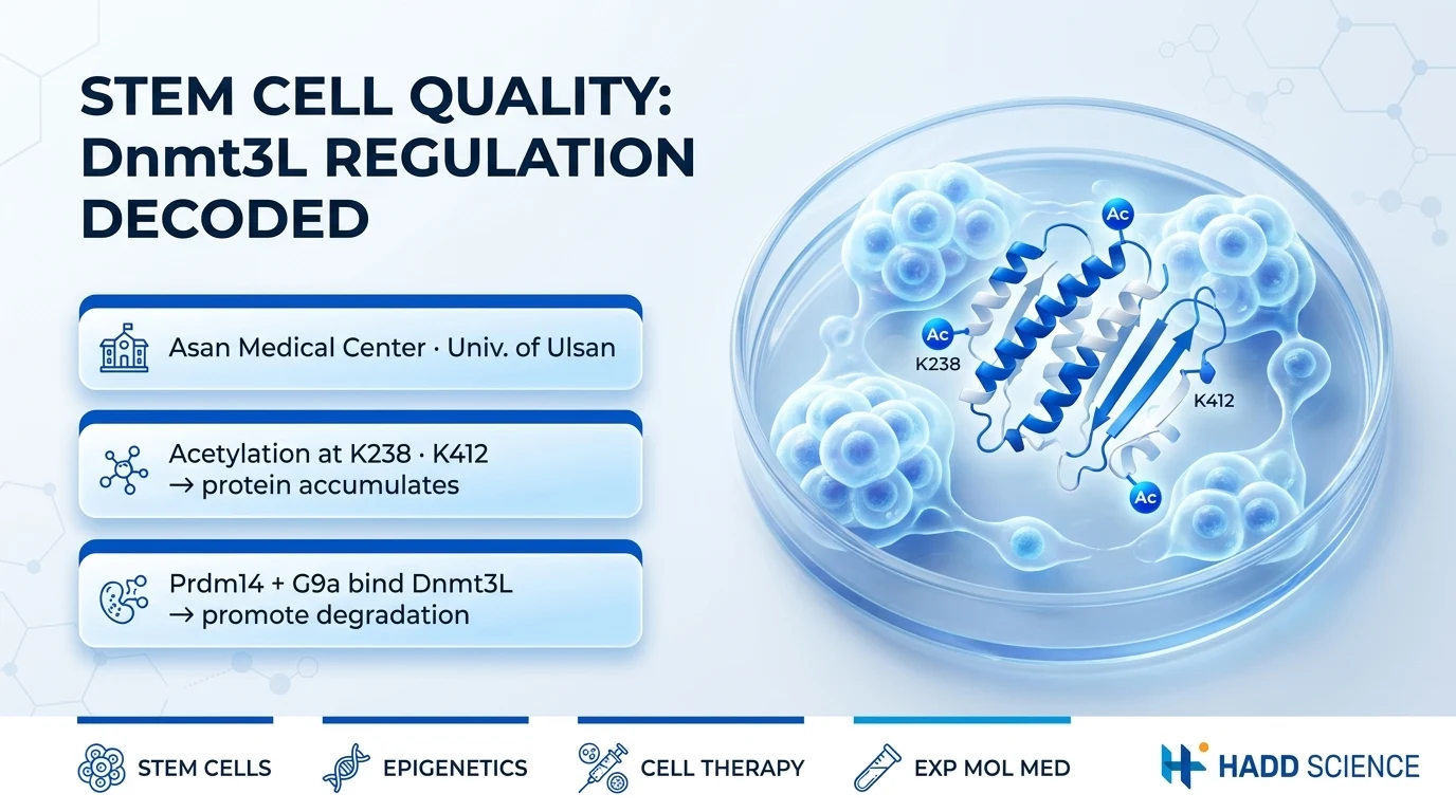 Why Stem Cell Quality Declines Identified in a Single Protein: Asan Medical Center Uncovers Regulatory Mechanism of Dnmt3L for the First Time Image 1